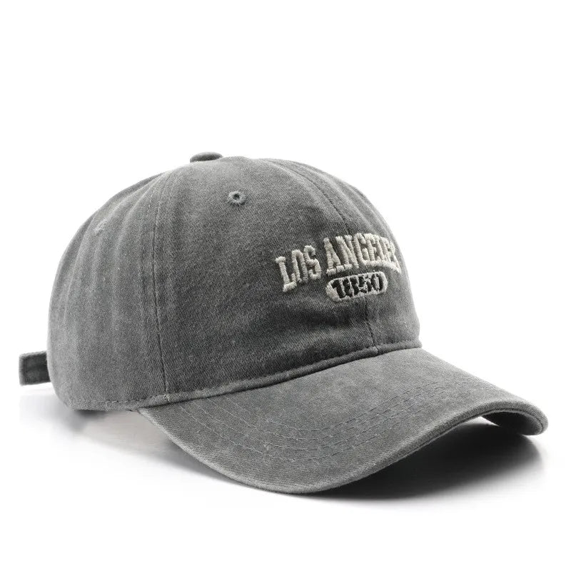 Personality female wash do old letter embroidery LOS ANGELES 1850 cap outdoor male sports travel sun protection baseball cap