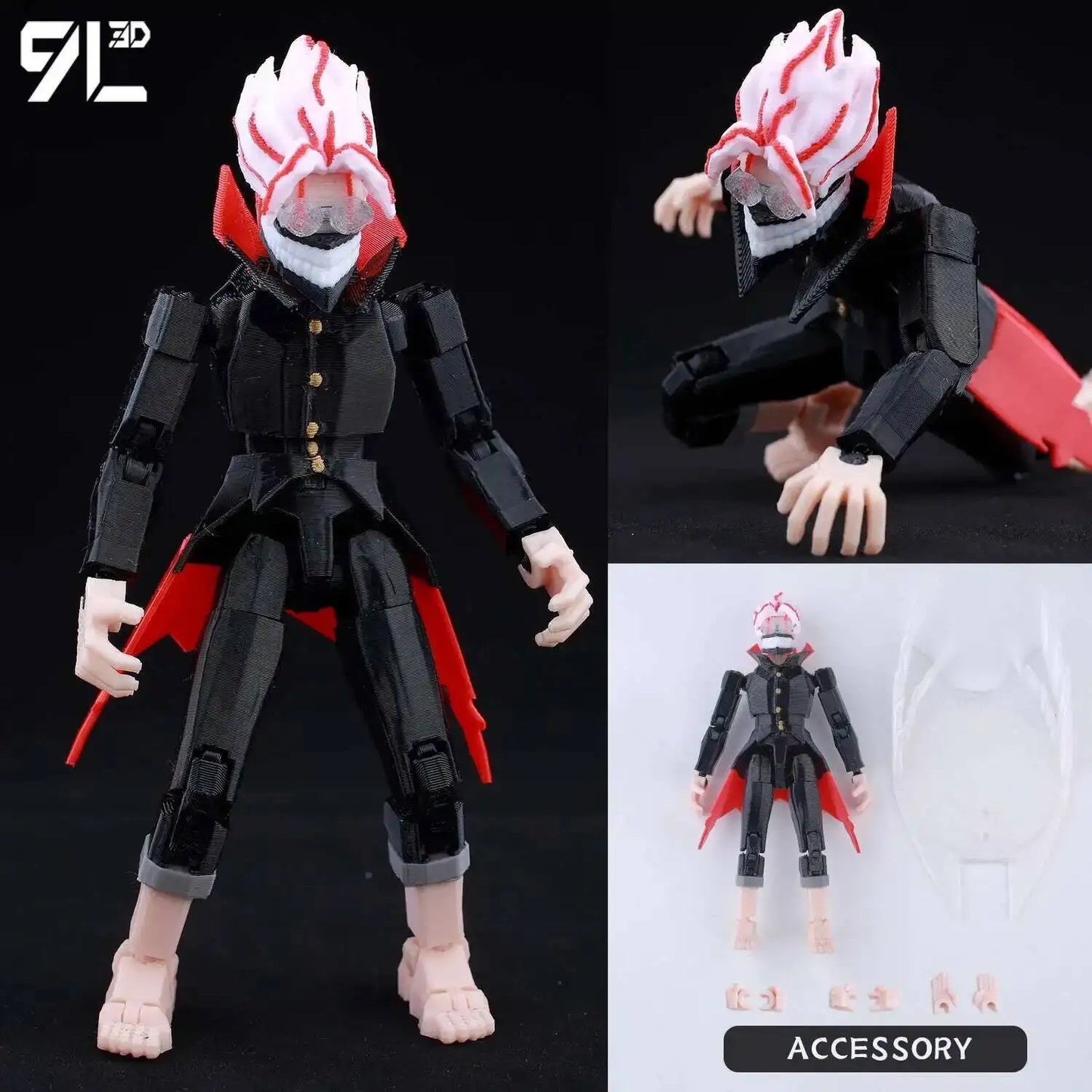 9L3D Printed Demon Slayer AKAZA Tanjiro Kamado Lucky Dummy 13 Movable Shapeshift Action Figures Mannequin Toys for Anime Fans