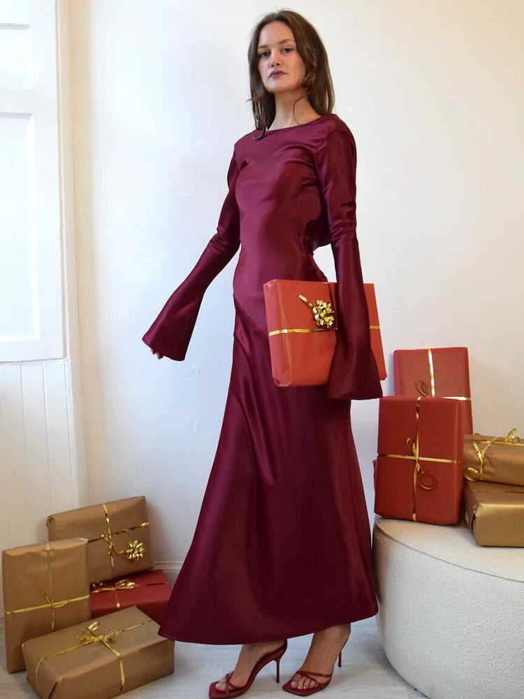 Evening Dresses: Elegant Dress Women Long Sleeve Dress Bodycon