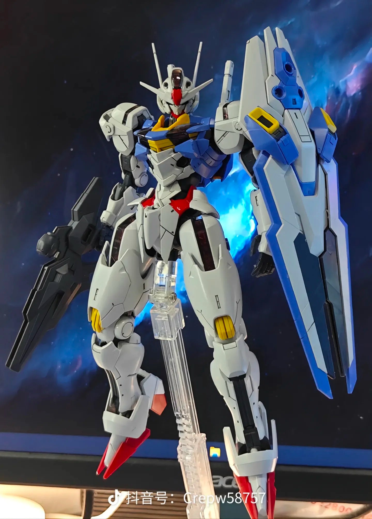 FM 1/100 Witch from Mercury Aerial Mecha Model Kit Action Figure Doll for Kids with Water Sticker And Display Bracket Toy Gift