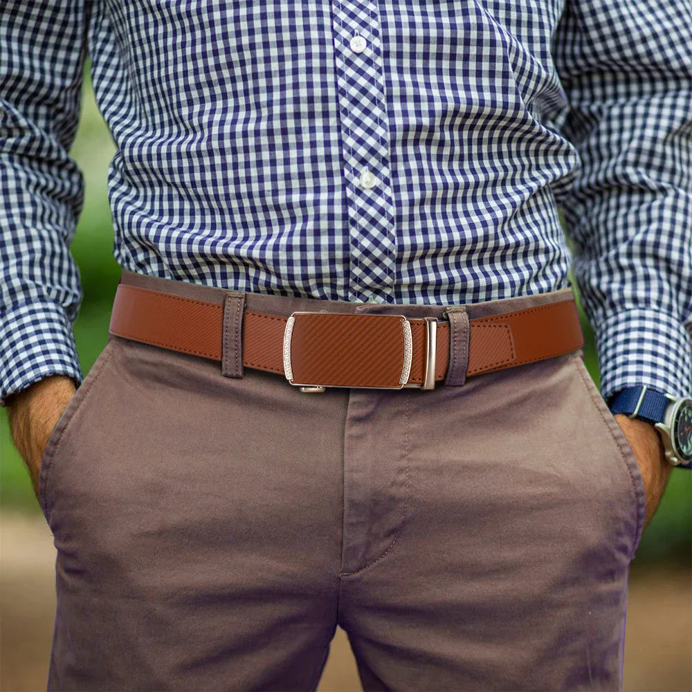 125cm Men Belts Leather Waist Strap Male Automatic Buckle Waistband Mens High Quality Girdle Belts for Women Men Gifts