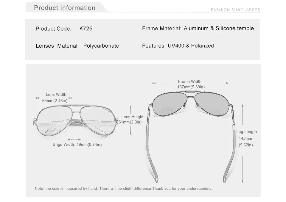 KINGSEVEN Fashion Men Sunglasses Luxury UV400 Polarized Glasses Women Pilot Outdoor Causal Male Female Fishing Driving Eyewear