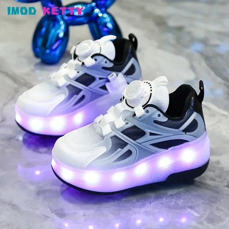 Autumn Childrens Kids Boys Girls USB Charging Glowing Casual Sneakers