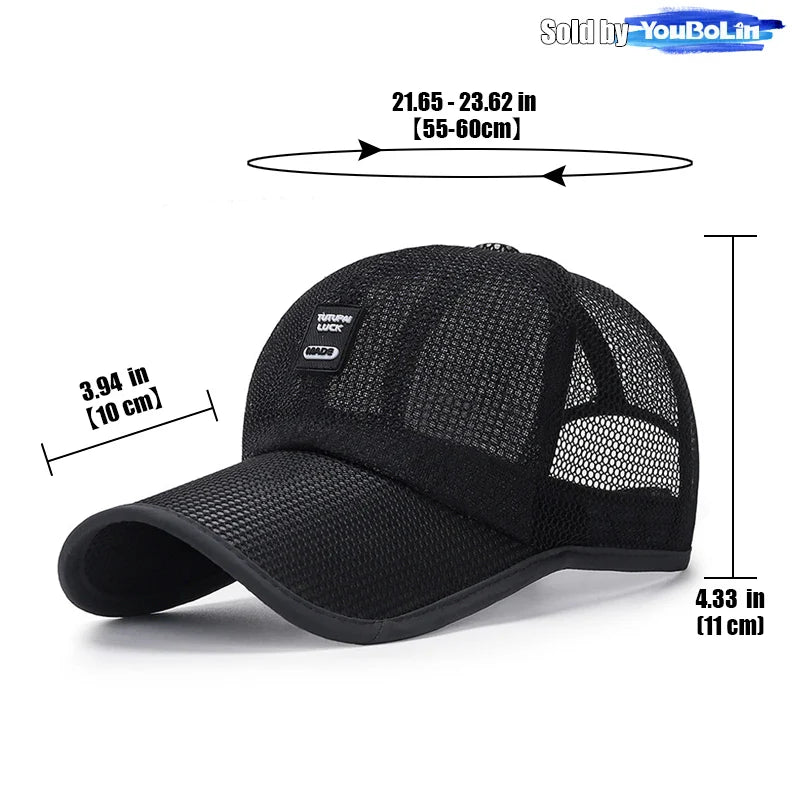 Summer Breathable Mesh Adjustable Baseball Cap Sun Hat Trucker Caps Dad Hats