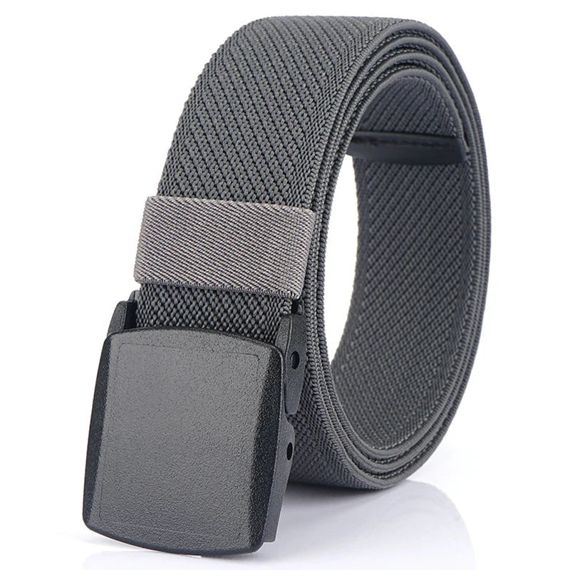 VATLTY Metal Free Men's Elastic Belt Strong Engineering Plastic Quick Release Nylon Buckle Unisex Stretch Belt Outdoor Girdles