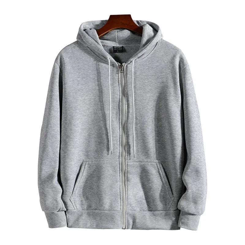 2024 Men's Solid Suits Zipper Hoodies+ Pants Spring Autumn Casual Fitness Sports Hot Elastic Male Clothes Outfit Drawsting Pants