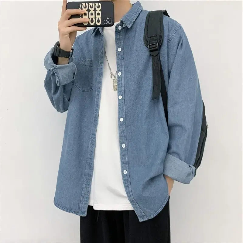 Spring and Summer Fashion Minimalist Retro Hong Kong Style Loose Casual Jacket for Men