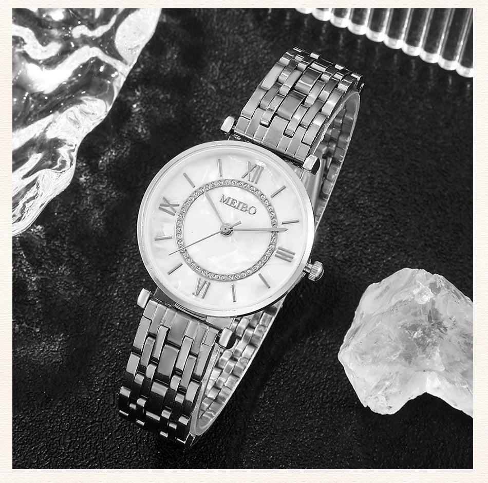 Womens Luxury Crystal Women Bracelet Watches Top Brand Fashion Diamond Ladies Quartz Watch Steel Female Wristwatch
