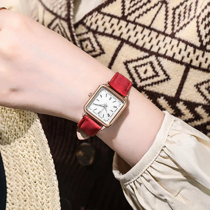 Fashion Square Women Watches Casual Leather Strap Ladies Wristwatches Clock Gift Reloj Mujer