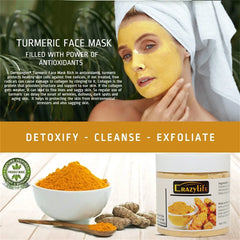 120gTurmeric Clay Mask Facial Cleaning Pores Dirt Acne Blackhead Anti-Acne Remove Deep Cleansing Oil control Whitening Skin Care