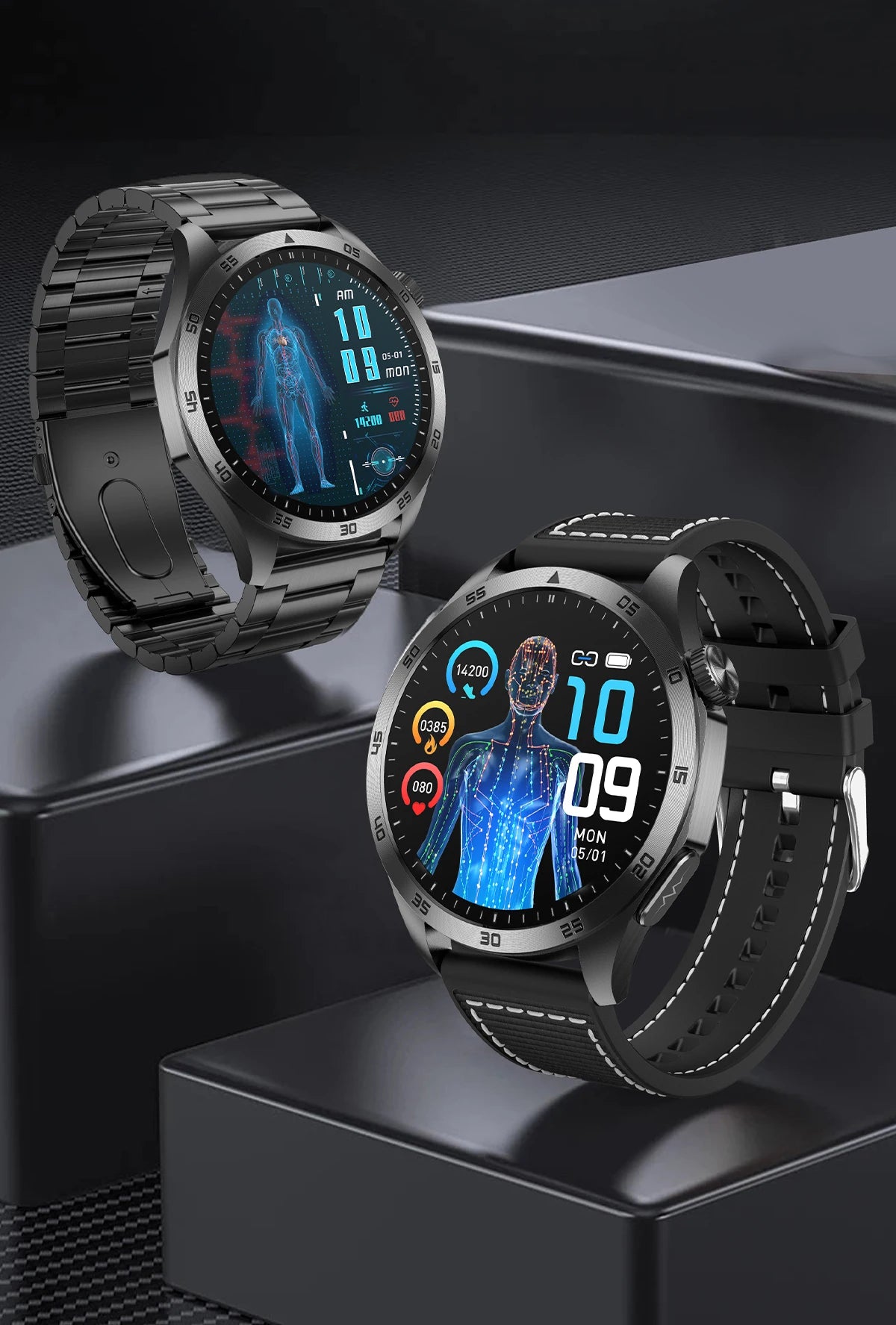 GUHUAVMI NEW Fashion Health Expert Laser iagnosis Smart Watch Men ECG+PPG Three highs  Blood Pressure Heart Rate HD Call Watches