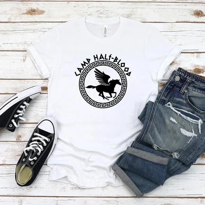Camp Half Blood T Shirts Fall Training Camp Game Tshirt Halloween Magical Gift Percy Jackson Shirt Unisex T-shirts Harajuku Tees