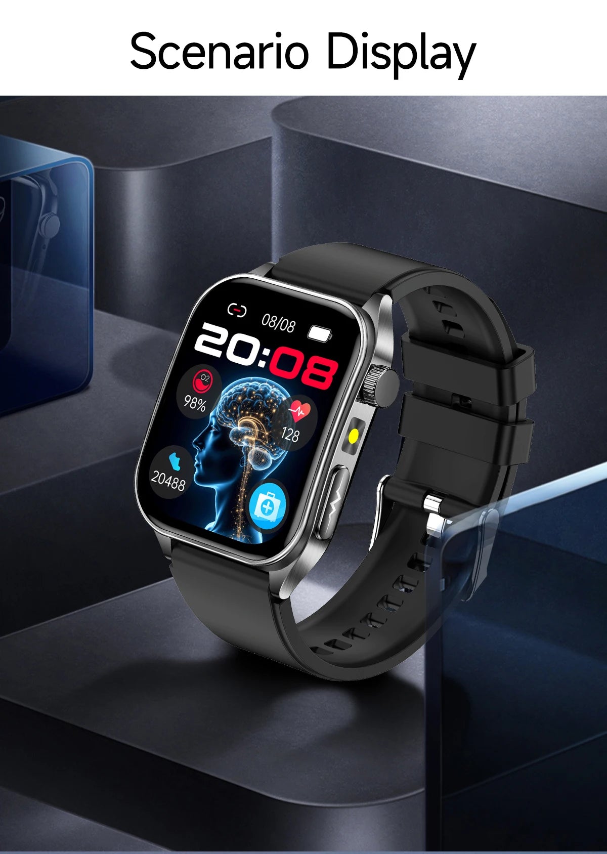 2025 New Blood Pressure 650nm Laser Therapy Diagnosis Smartwatches Men Women Clock Uric Acid Lipid  Heart rate Smart Watch IOS