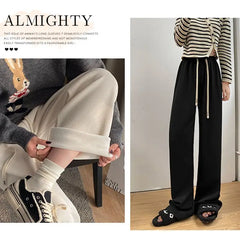 Keep Warm Thickened Corduroy Trousers Wide Leg Sweatpants Winter Straight Pants