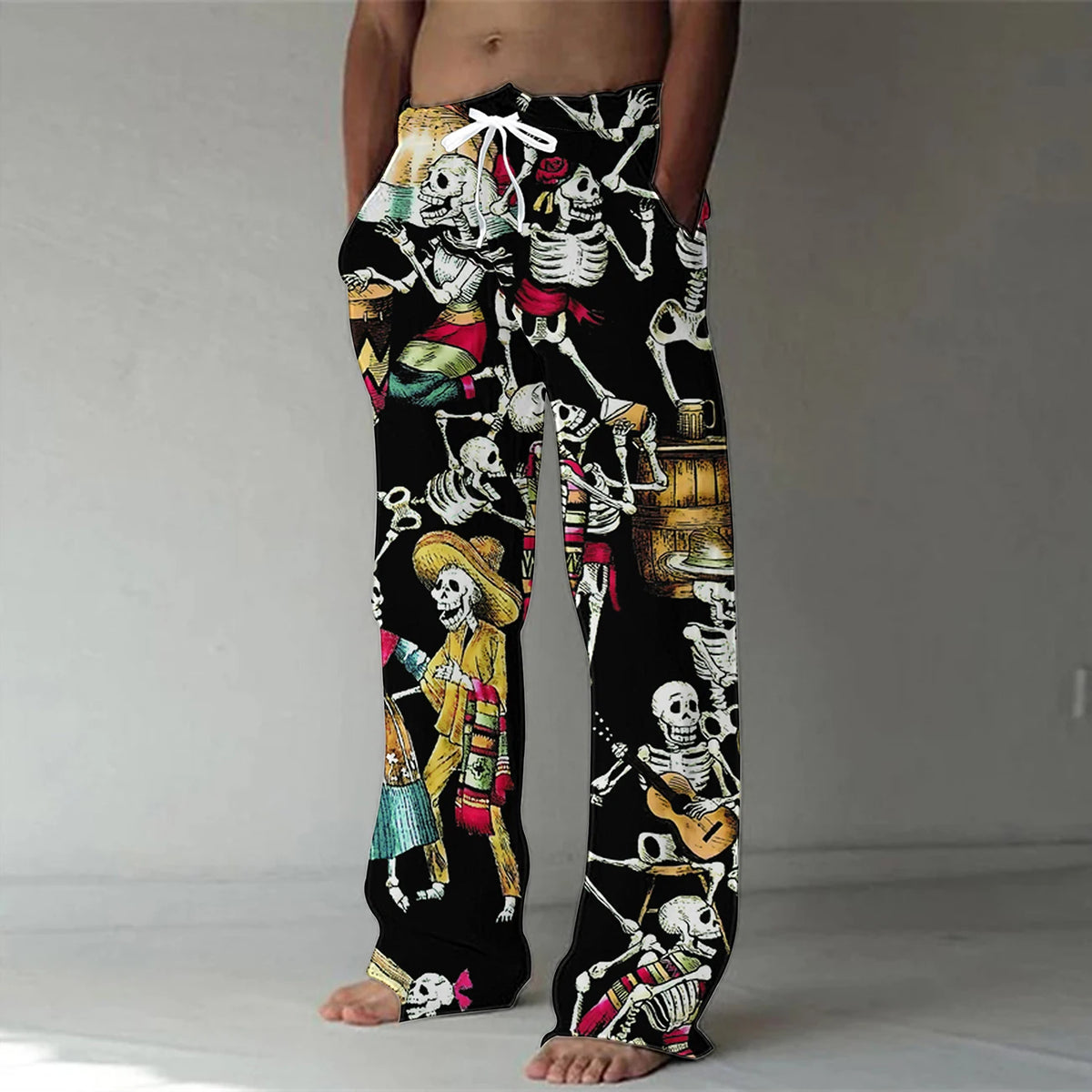 Fashion 3D Digital Printing Men's Bamboo Cotton Pants Street