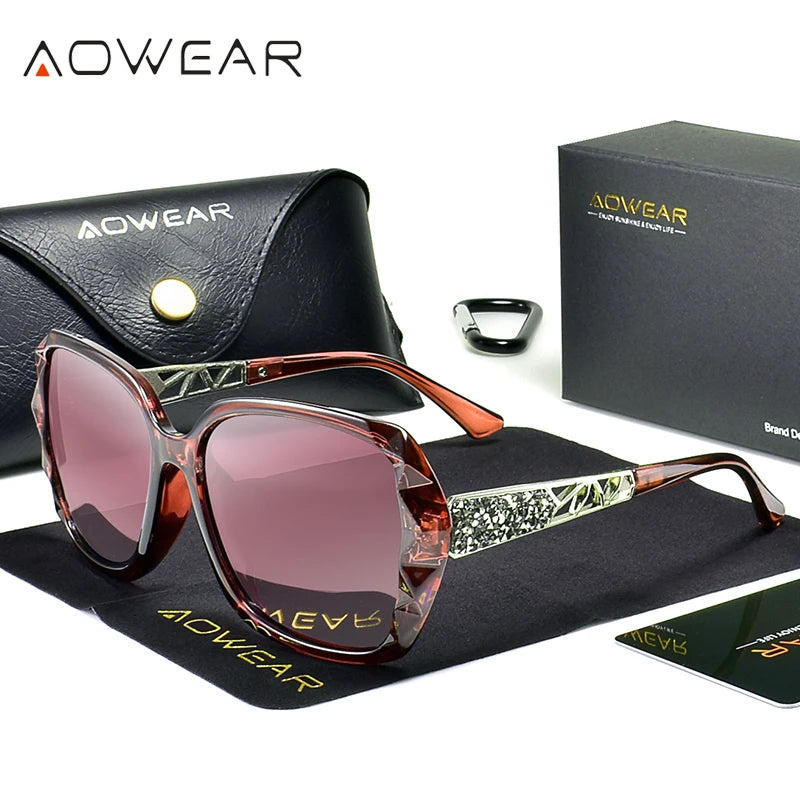 Sunglasses Women Polarized Square Vintage Sun Glasses Ladies Diamond