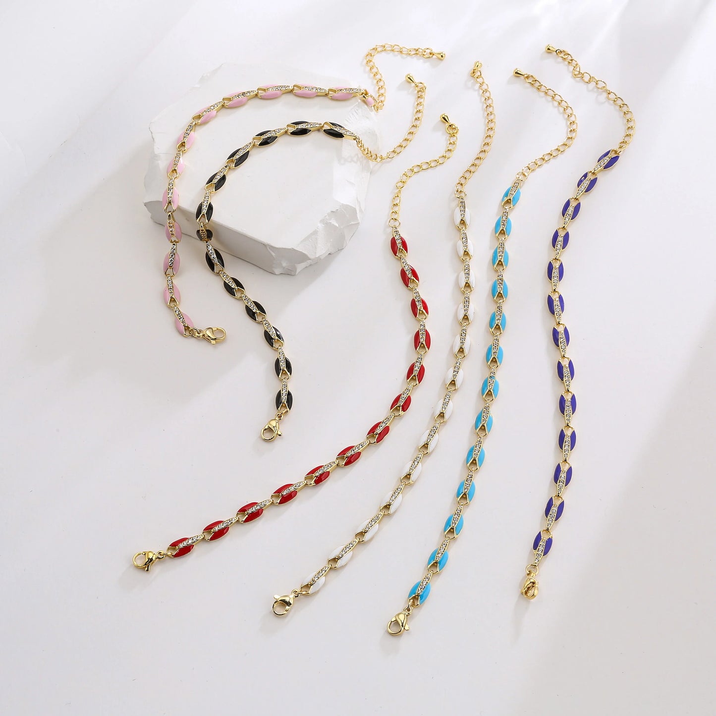 HECHENG,original fluorescent color chain necklace Bracelet ,fashion jewelry set factory direct sales wholesale