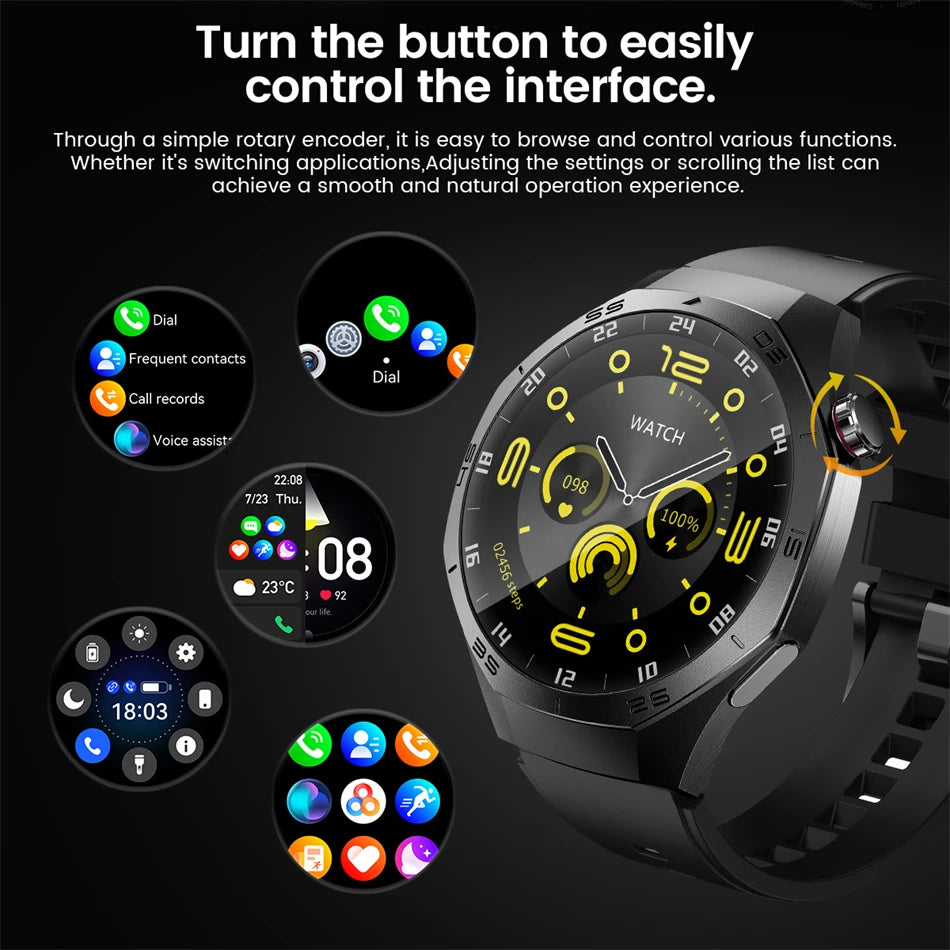 New WatchAMOLED Screen Bluetooth Call Heart Rate Waterproof Women 5 Upgraded Version Sport Fitness Tracker Smart Watch Men Gift
