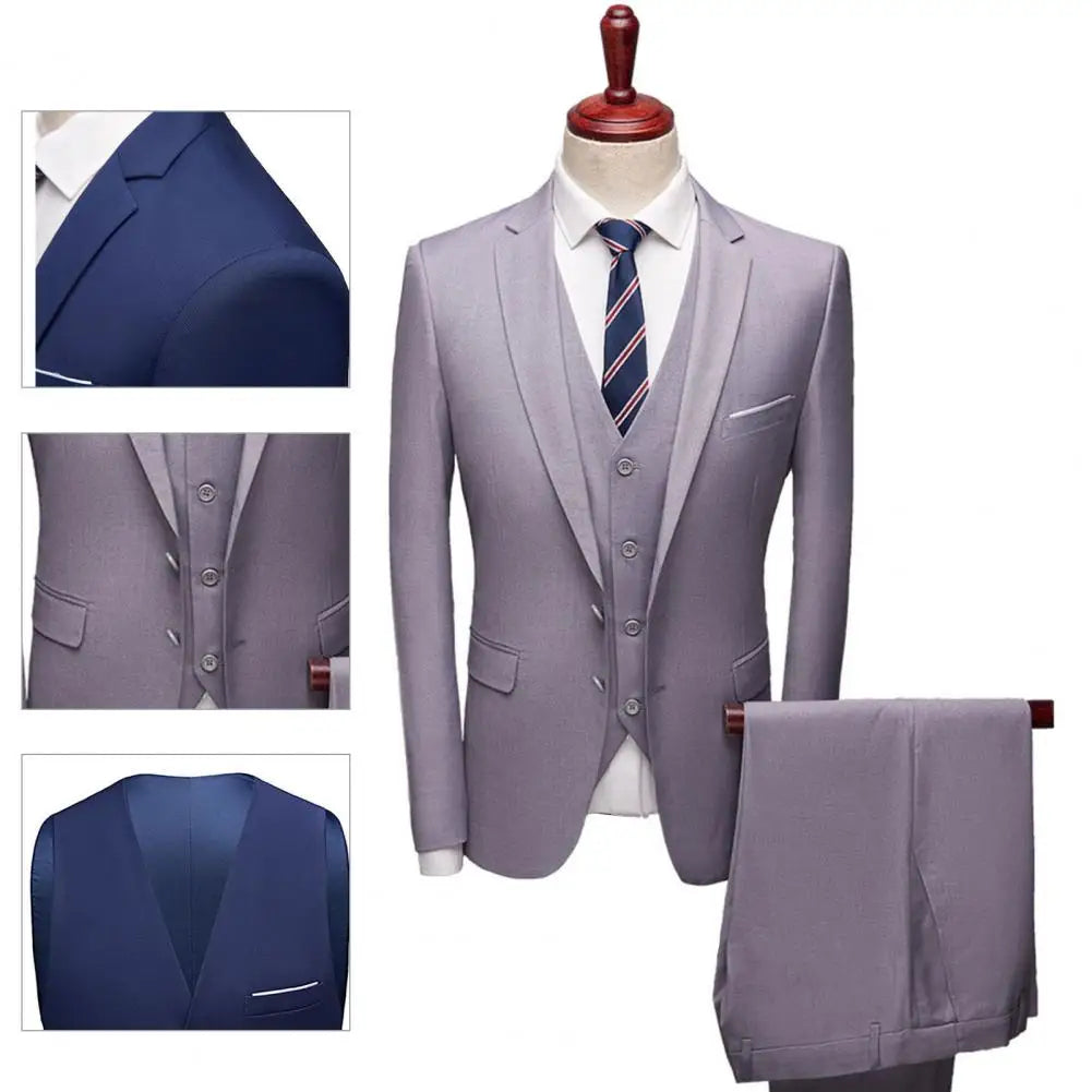Tuxedo for Mens: Men Suit Pockets Slim Fit Formal Suit Separates 3 Piece Set Plus Size