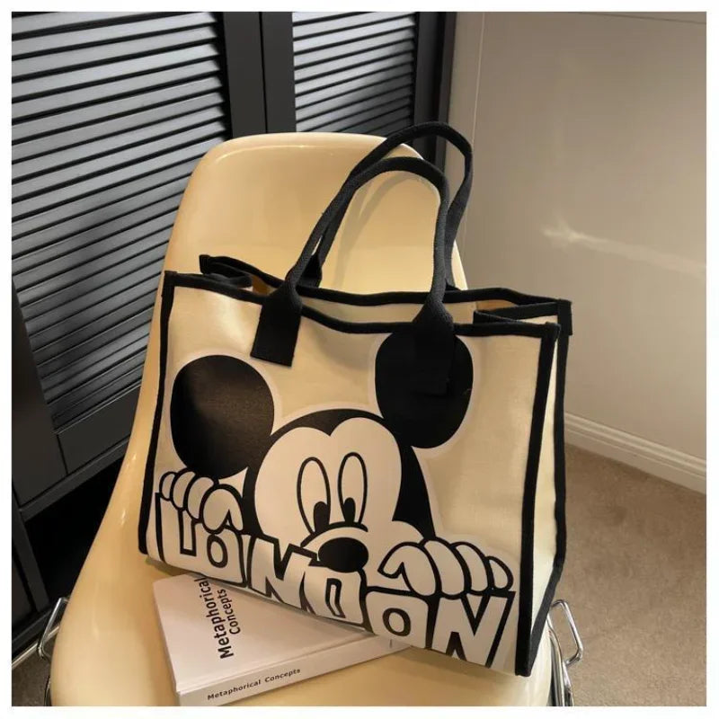 Disney Mickey Canvas Bag Women's Versatile Casual Shoulder Bag