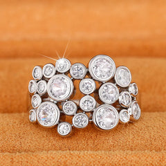 Women Rings Bling Bling Cubic Zirconia Crystal Wedding Engagement Rings