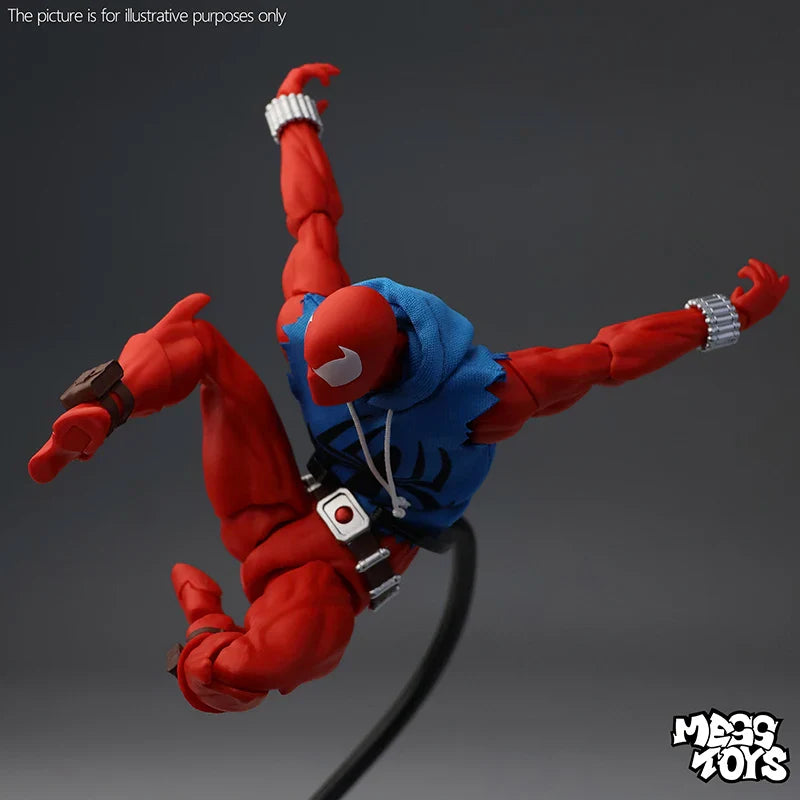 MESS Toys Scarlet Spider Man Action Figure Genuine Anime Handmade Collectible Ornament Toy For Kids And Anime Fans Holiday Gift