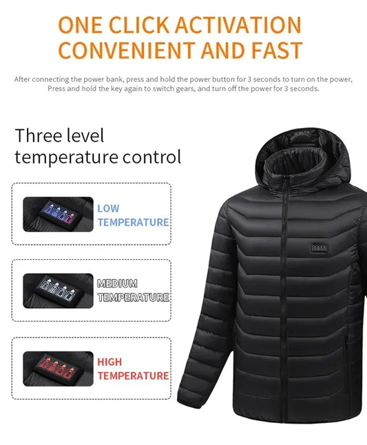 Heating Jacket Men's Winter Usb Electric Heating Coat Functional Self-Heating