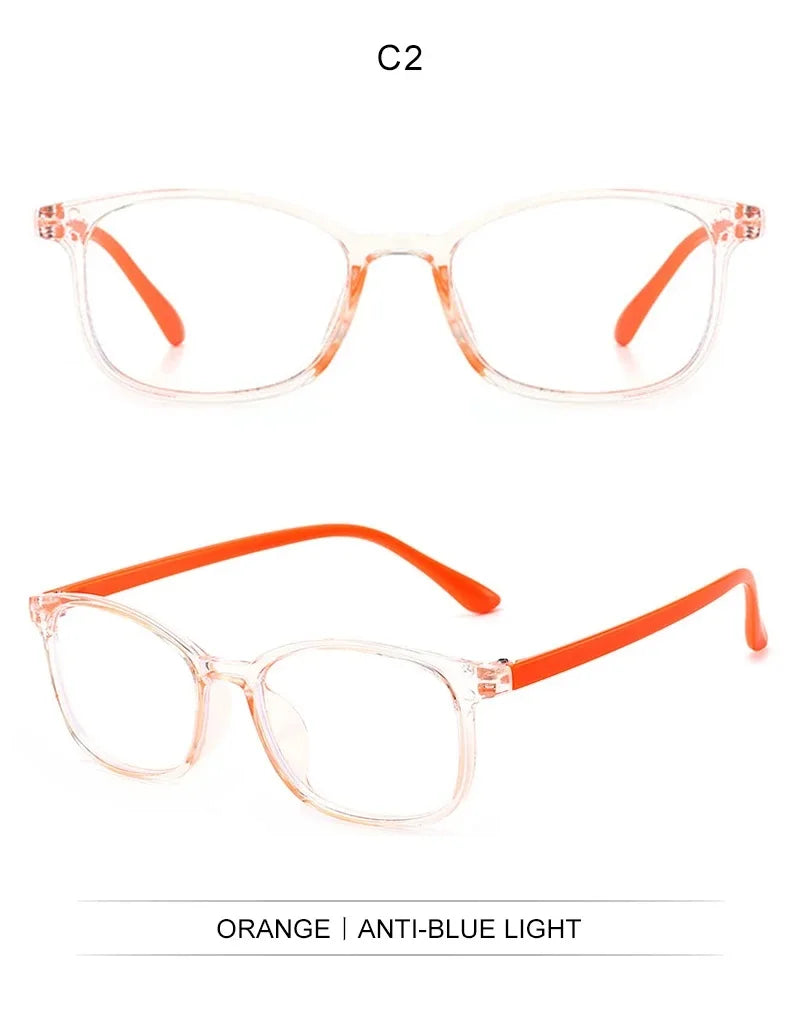 CRIXLAIS Fashion Square Computer Glasses For Children Vintage Prescription Eyeglasses Frames Kids Anti Blue Light Eyewear UV400