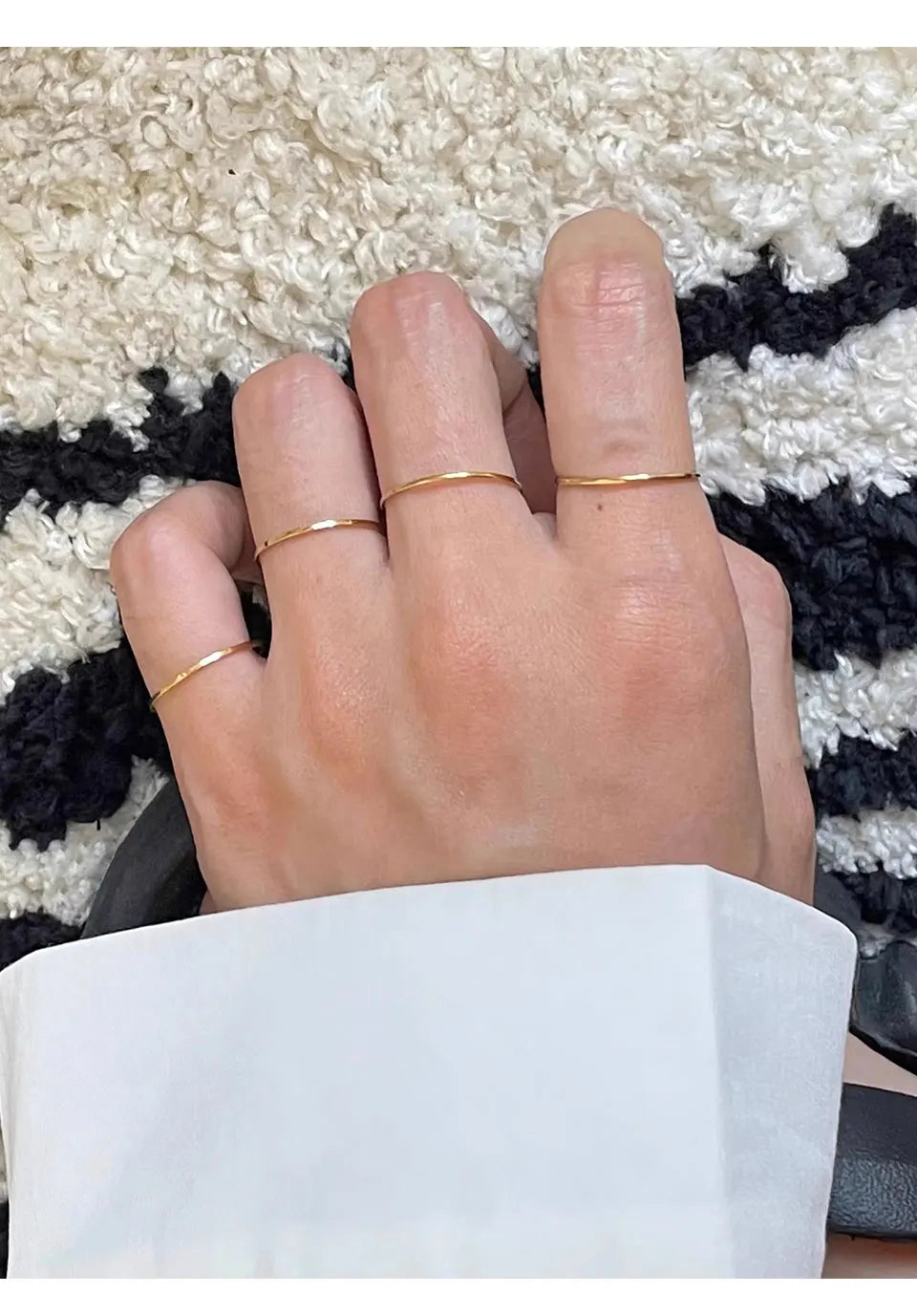 0.5mm Extremely Thin Stainless Steel Anti-Tarnish Rings for Women Fashion