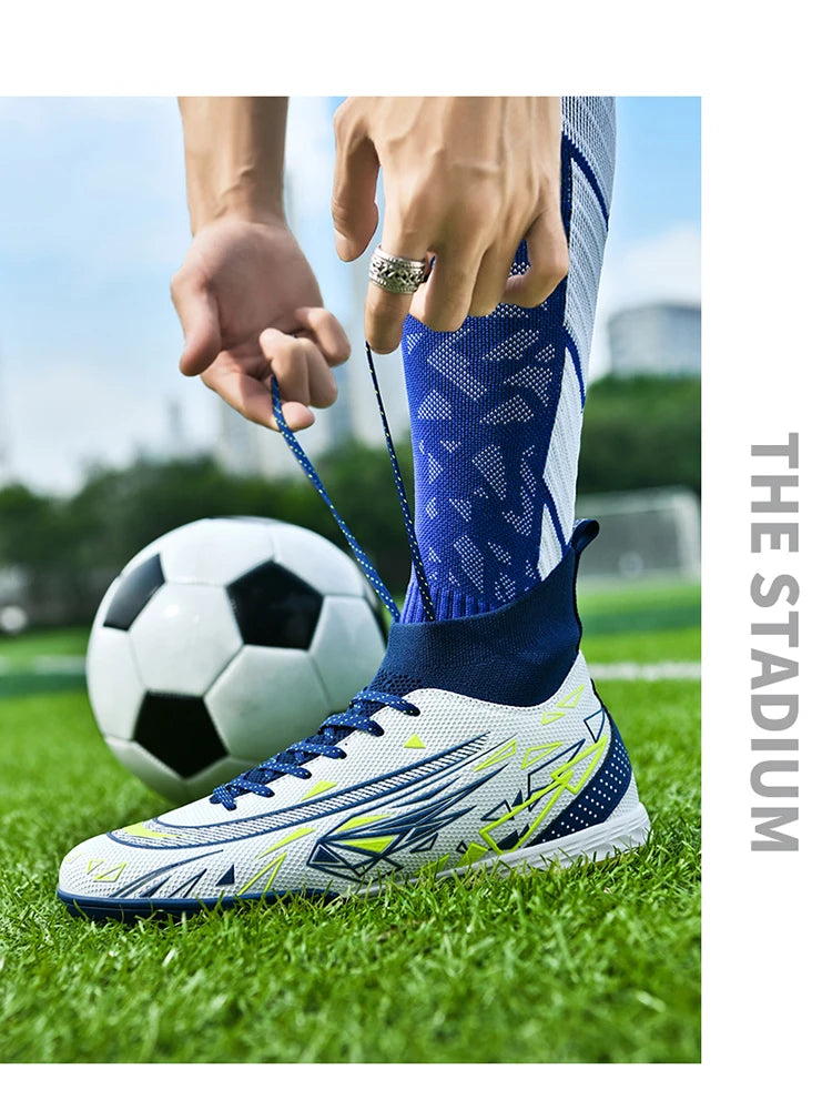 Men Sneakers Soccer Shoes Cleats Breathable Adult Kids TF/FG Football Boots
