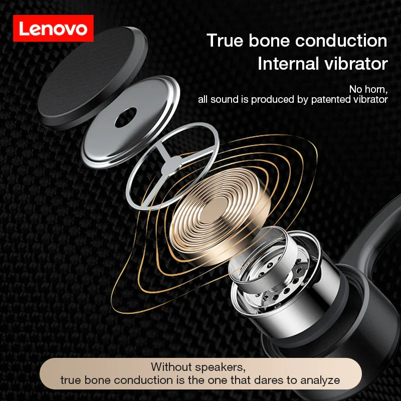 Lenovo X4 Bone Conduction Bluetooth Headphone Sports Earphone Waterproof Wireless Headset with Mic Ear-hook TWS Bass Hifi Stereo