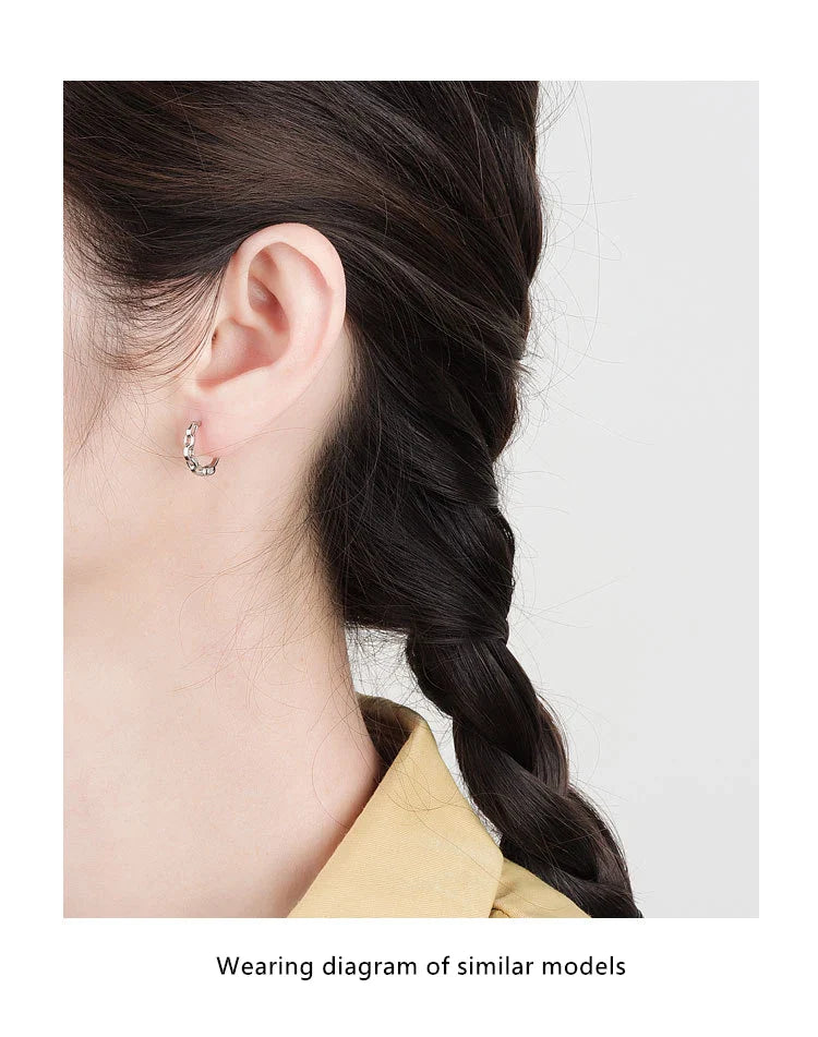 925 Sterling Silver Earring Colorful Dripping Oil Material Ear Ring Ear Buckle Rhombus Shape Trend Wild Girl Women Boy Ear Jewel