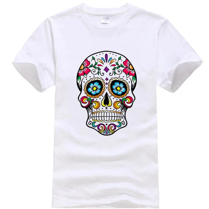 Men's T-shirt High Quality 100% Cotton Street Style Loose Cool Skull Printed Summer Men t shirt Casual Short Sleeve For Men