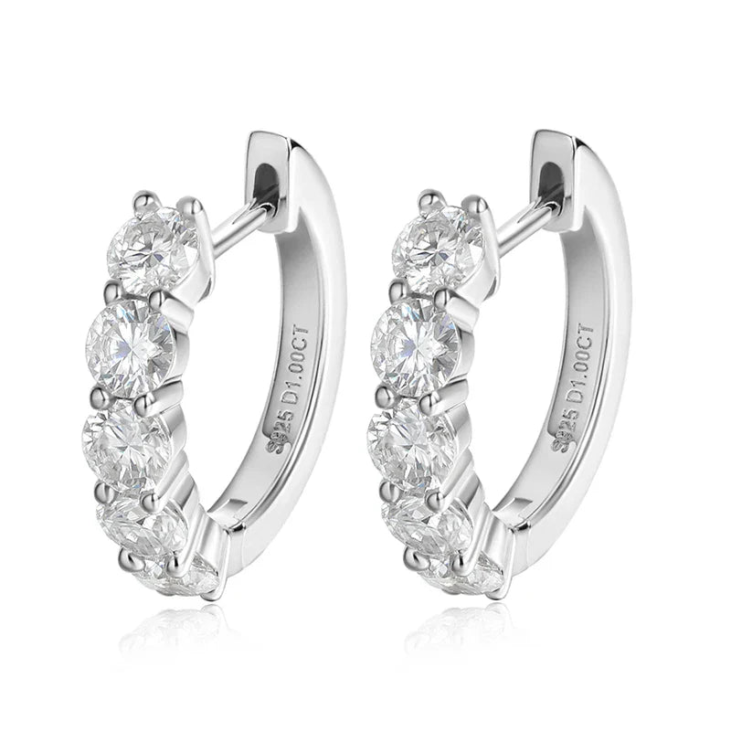 Smyoue Each 0.2CT 3.5mm Certified All Moissanite Hoop Earrings for Women Classic Sparkly Bridal Jewelry Pure 925 Plated 18K