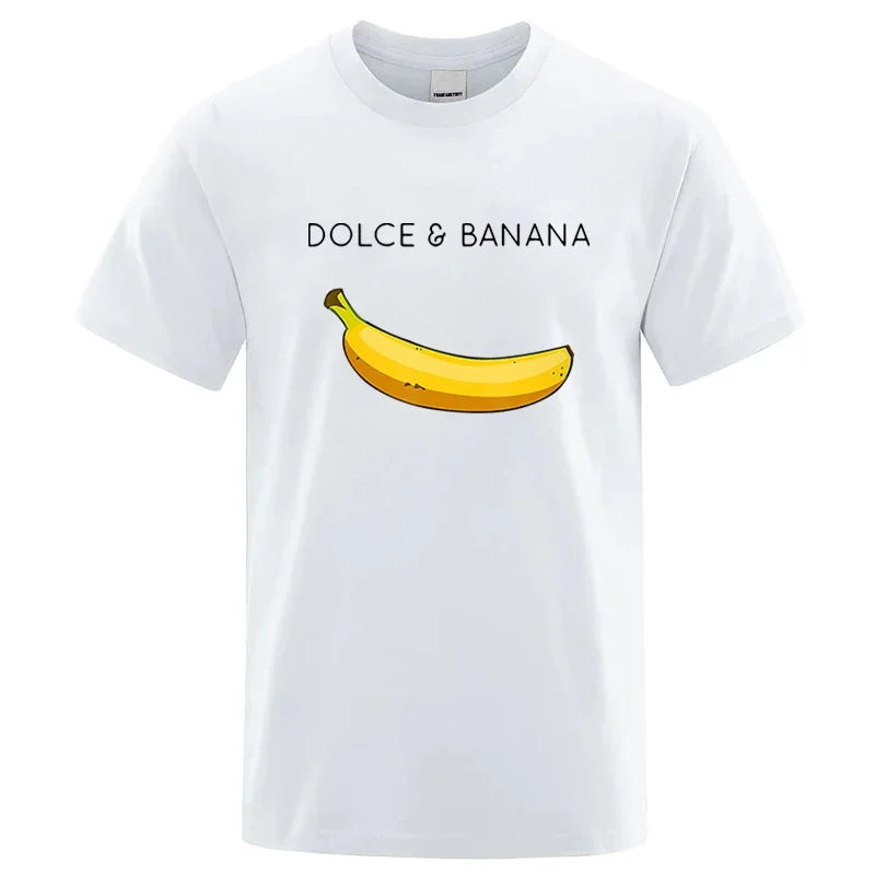 Summer Men's T-shirt High Quality 100%Cotton Funny Banana Printing Loose O-neck Men Short Sleeve Casual For Male T-shirt Top Tee