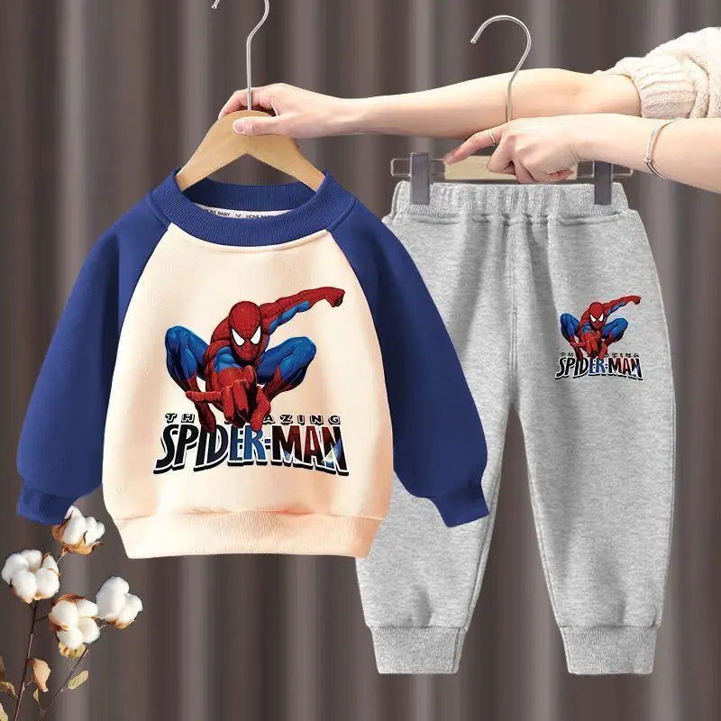Marvel Spring Autumn Children's Clothing Sets Spiderman Boys Sweatshirt and Sweatpant 2pcs Kids Tracksuits Boys Pullover Set