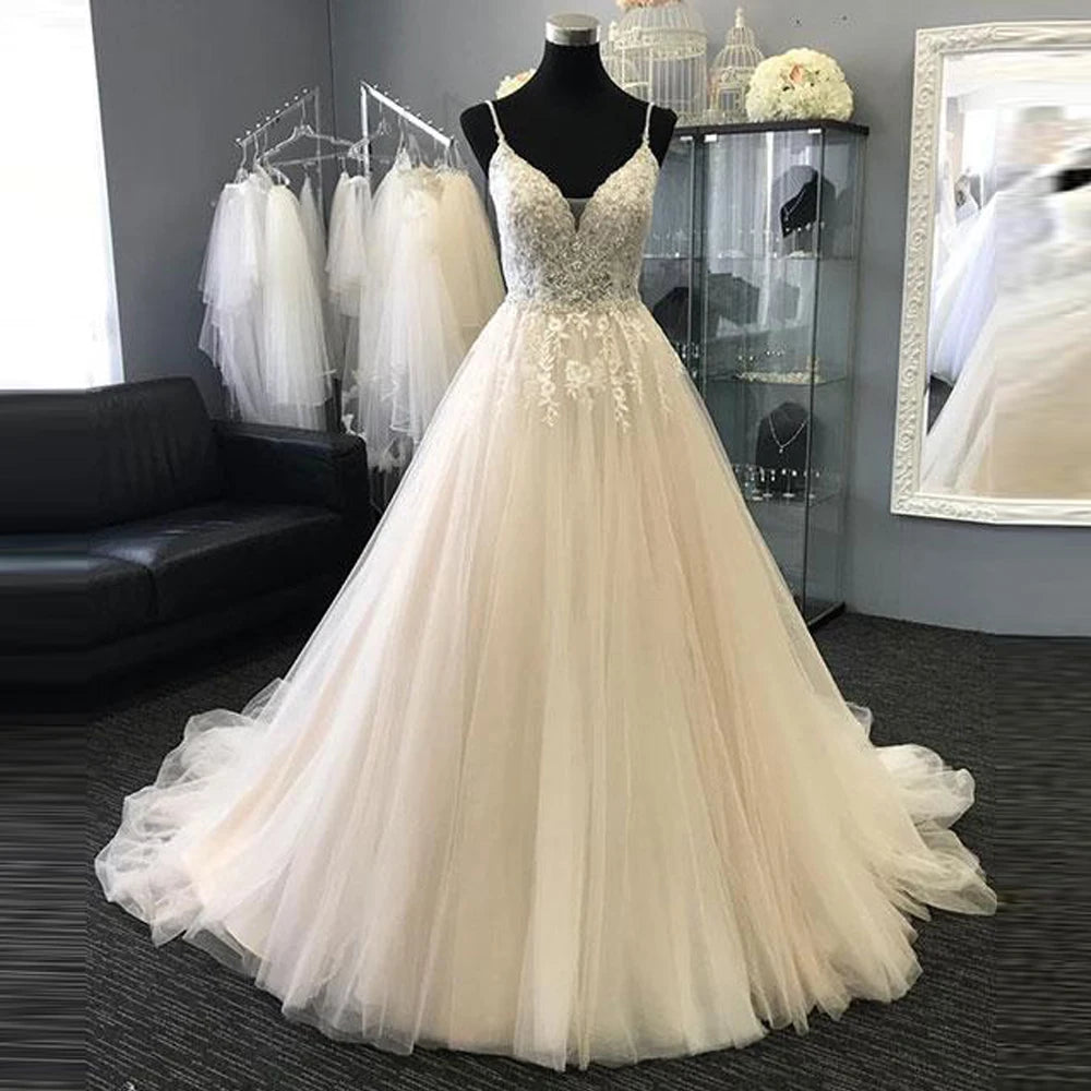 Homecoming Dresses: V Neck Spaghetti Straps Long Evening Dress Party Prom Dresses