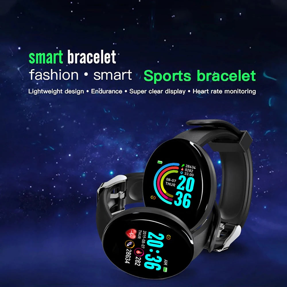 Smart Watch Men Women Smart Bracelet LED D18 Smartwatch Waterproof Smart Touch