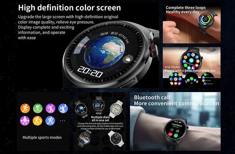 2025 New Smart Watch 6 Pro AMOLED 1.46 inch NFC Heart Rate Monitoring IP68 Bluetooth call Smartwatch Suitable For Android IOS