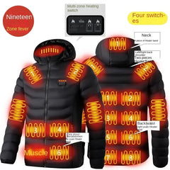 Smart Heating Jacket USB Smart Charging Heating Cotton Coat Winter