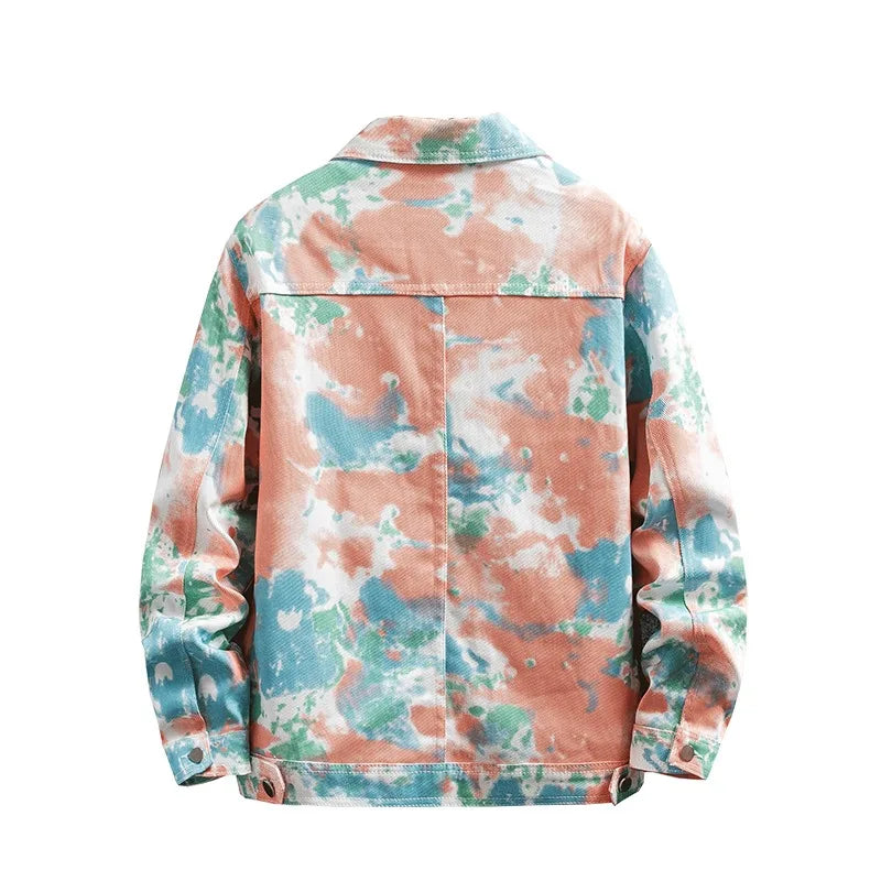 Korean version youth men's camouflage denim jacket spring new loose top men's jacket