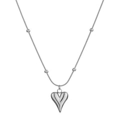 Classic Peach Heart Pendant Stainless steel Necklace Korean Fashion Jewelry