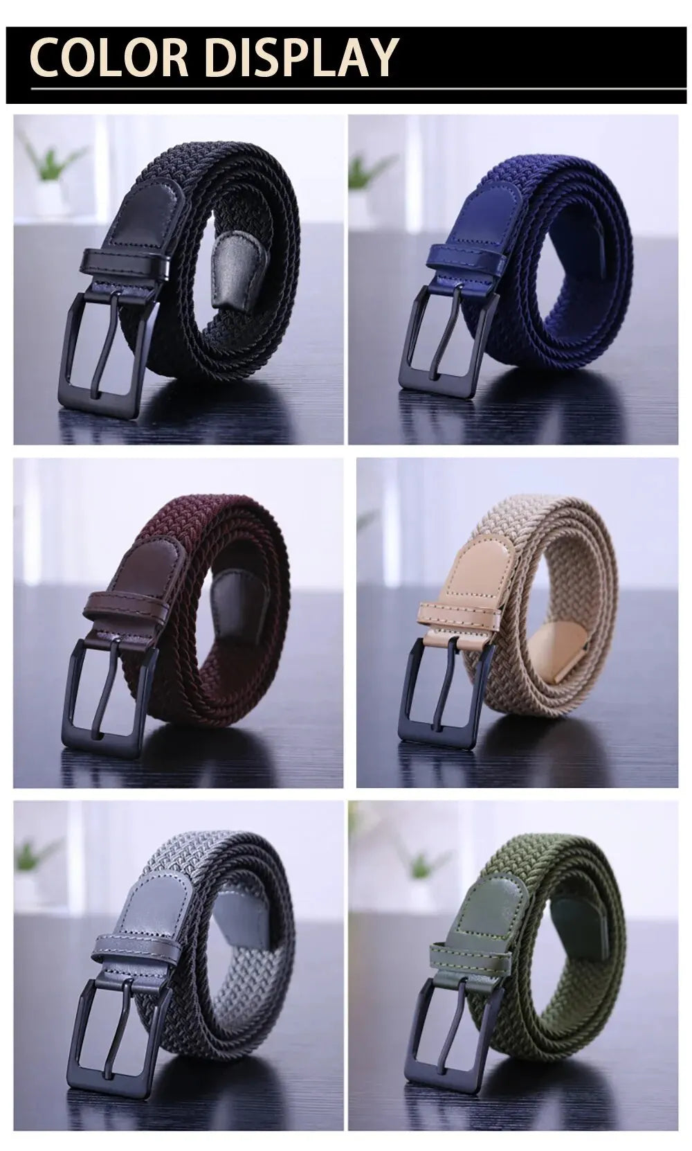 Men's Belt Fashion Casual Woven Elastic Belt Outdoor Sports Lady Tactical Belt Strap Climbing Belt With Pants Jeans Neutral Belt