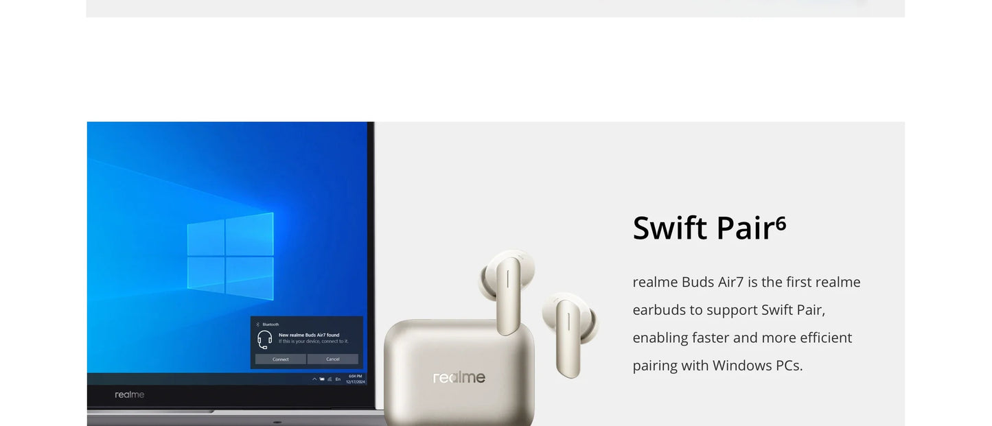 Global Version realme Buds Air 7 TWS Earphone 52dB Noise Cancellation 52 Hours Battery Life 12.4mm Bass Driver LHDC 5.0 IP55