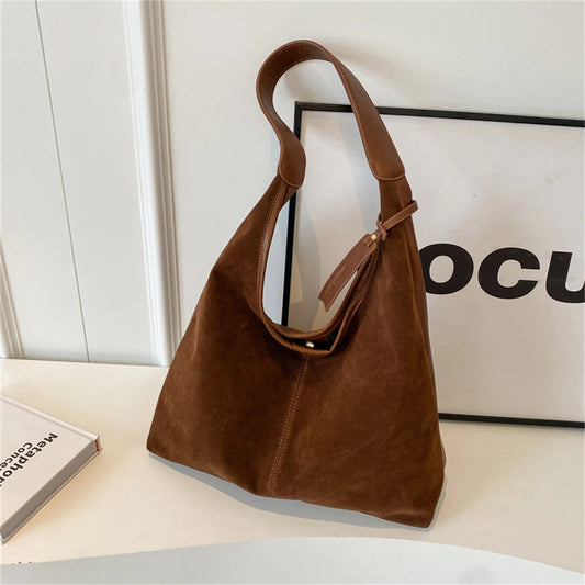 Vintage Solid Color Corduroy Ladies Fashion Large Capacity Shoulder Sling Bag