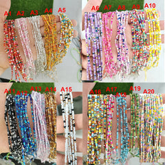 Imitation Pearl Necklace Women Choker Seed Beads Rainbow Stainless Steel