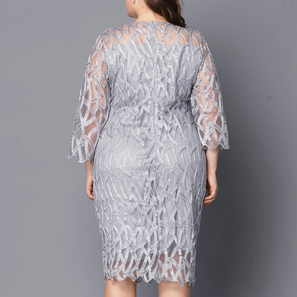 Plus Size Formal Occas Long Dress for Women Clothing 2023 Autumn Skirt for Female Evening Party Vestidos Oversized Elegant Dress