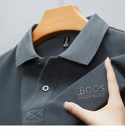 2025 Summer New Brand Embroidered Men's 100% Cotton Short Sleeve Polo Shirt Casual Breathable Top Tshirt Hot Selling