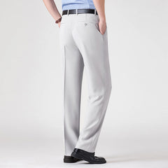 Big Size Comfortable Wrinkle-Resistant Suit Pants Mens Baggy Double Pleated Classic