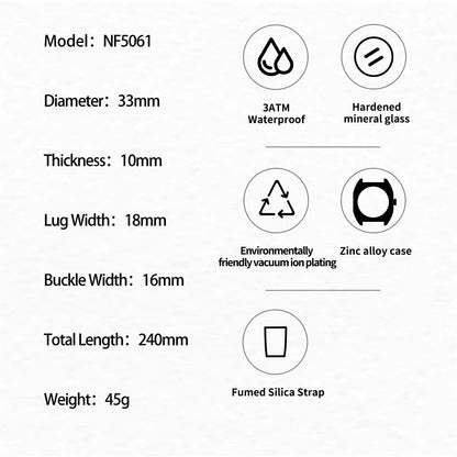 NAVIFORCE Fashion Women's Casual Elegant Simple Polygon Quartz Silicone Watch Gift for Women Wristwatch Casual Relogio Feminino